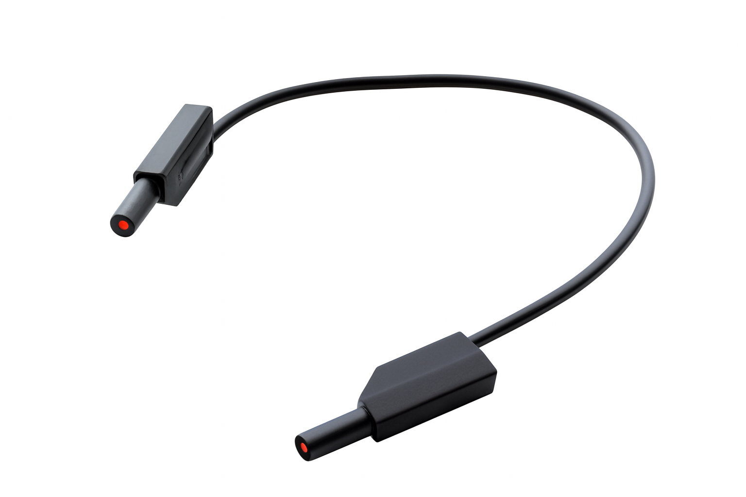 Measurement cable, blk, 25 cm / 10 in 1p 2.5mm2 Si/Si plugs