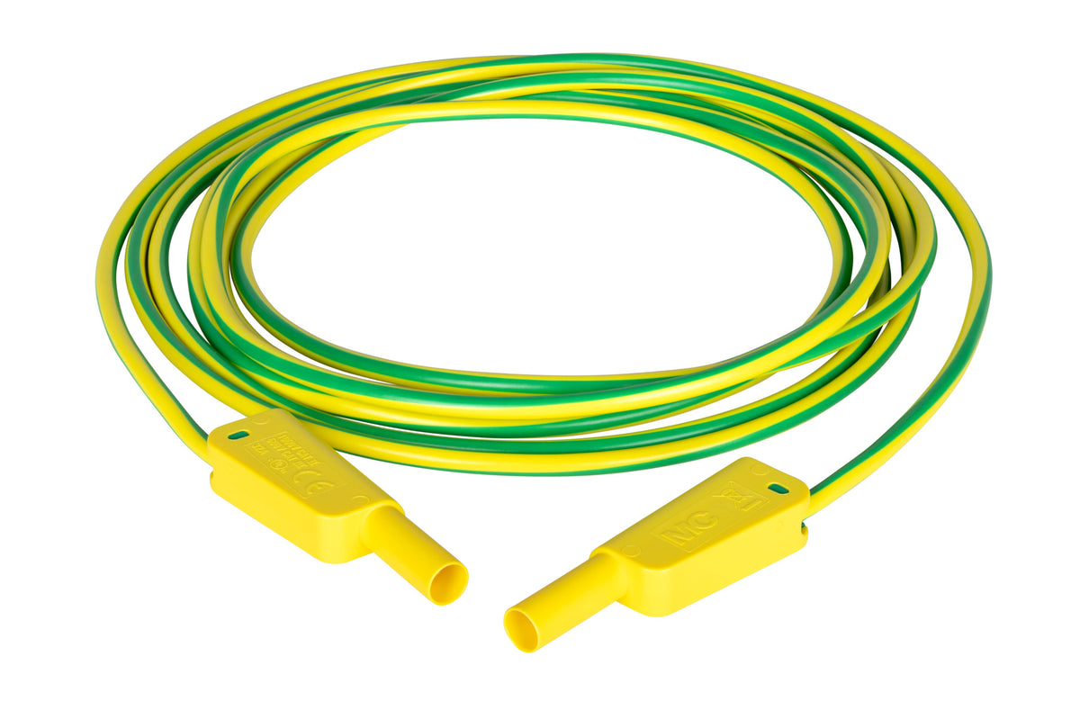 Testlead 3m YEL/GN 1p 2.5mm² Si/Si 4mm plugs