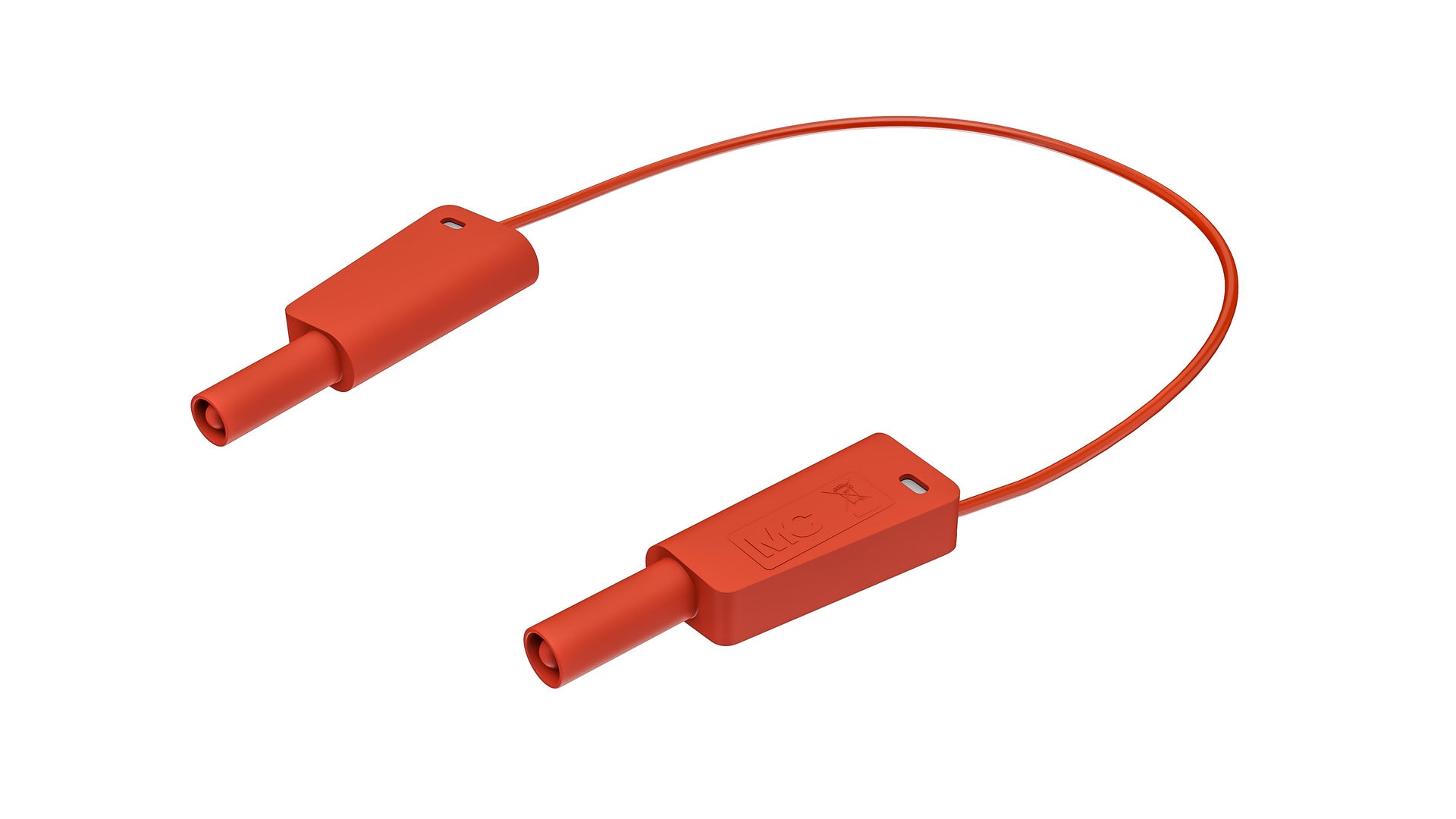 Measurement cable, red 25 cm / 10 in 1p 2.5mm2 Si/Si plugs
